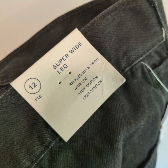 Universal Thread 12 Mid Rise Relaxed Super Wide-Leg Jeans Black Women's - Picture 5 of 7